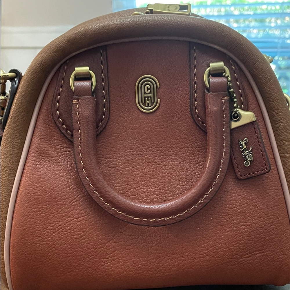 Coach Tan and Brown Mini Bag